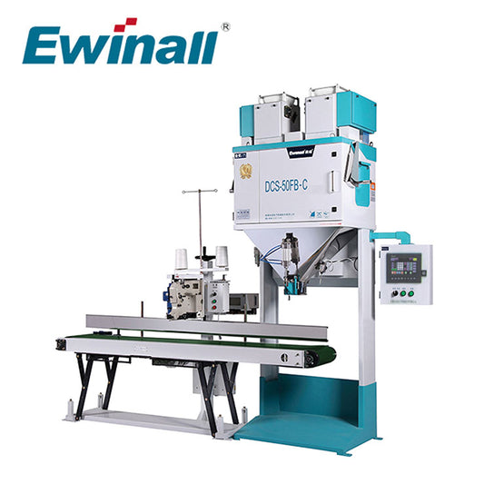 Ewinall DCS-50FB-C Corn Beans Grains Rice Bagging Machine 50kg Double Weighing Hoppers Packaging - Ewinall